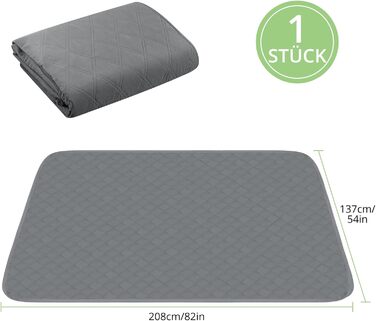 Водонепроникний килимок для собак TAIKURA, неслизький килимок для собак, міцний килимок для котів. Можна використовувати для захисту дивану, ліжка, автокрісла. Машинне прання. (Темно-сірий, 76 x 190 см)