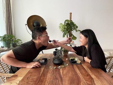 Набір для суші на 2 особи - чорний, 10 предметів: палички, шліфувальні дошки, підставки, миски. У подарунковій коробці.