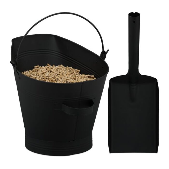 Relaxdays Ash Bucket with Shovel 11 L