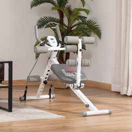 HOMCOM 2-in-1 Sit-Up and Push-Up Trainer with LCD Monitor - Home Fitness Equipment