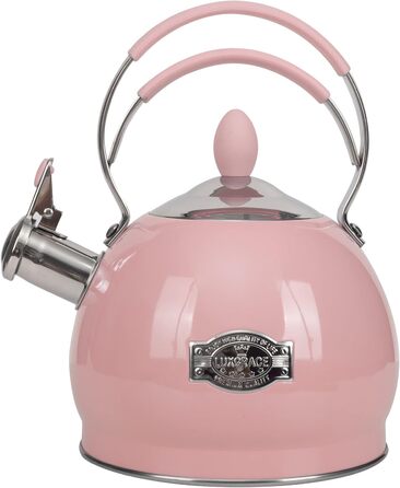 Ретро чайник-свисток 2.6L рожевий: чайник для води, чайник для чаю | Vintage Kettle