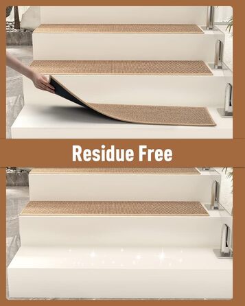 Нековзні сходинкові накладки PADOOR для дерев'яних ступенів, 15 шт., 20.3 x 76.2 см, бежеві