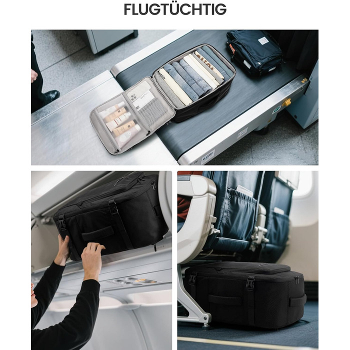 LOVEVOOK Рюкзак для ручної поклажі, 40L, для ноутбука 17.3