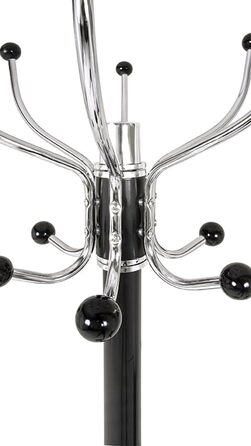HAKU Furniture Coat Rack, Chrome, Black, Marble, Metal - Dimensions: H 176 cm x Ø 38 cm, Style: Modern