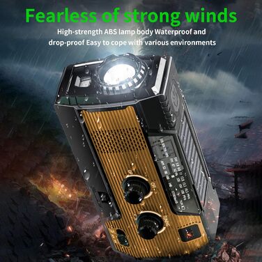 Сонячне радіо на випадок надзвичайних ситуацій Solarbaby з ручним приводом, LED-ліхтариком, SOS-сигналом та акумулятором 4000mAh для заряджання смартфону