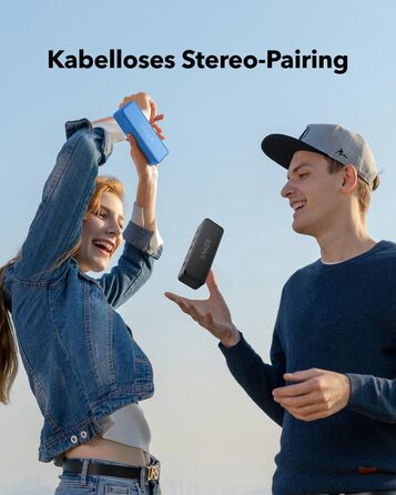 Портативна Bluetooth колонка Anker SoundCore 2, блакитна: потужний звук, глибокий бас, 24 год роботи, водонепроникність IPX7, сумісна з iPhone, Galaxy