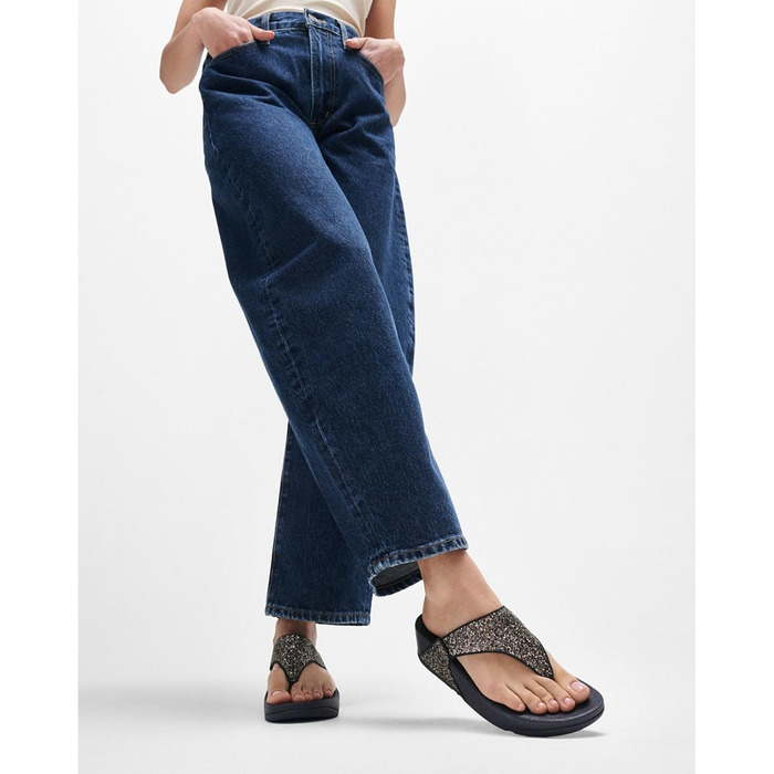 Шльопанці жіночі FitFlop Lulu Glitter Midnight Navy Mix, 43 EU - зручні з підтримкою склепіння стопи