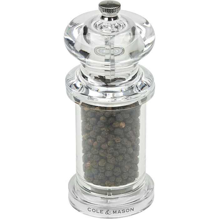 Cole & Mason H50501P 505 Pepper Grinder, Acrylic, 140mm, Precision+, Includes 1 x Pepper Grinder