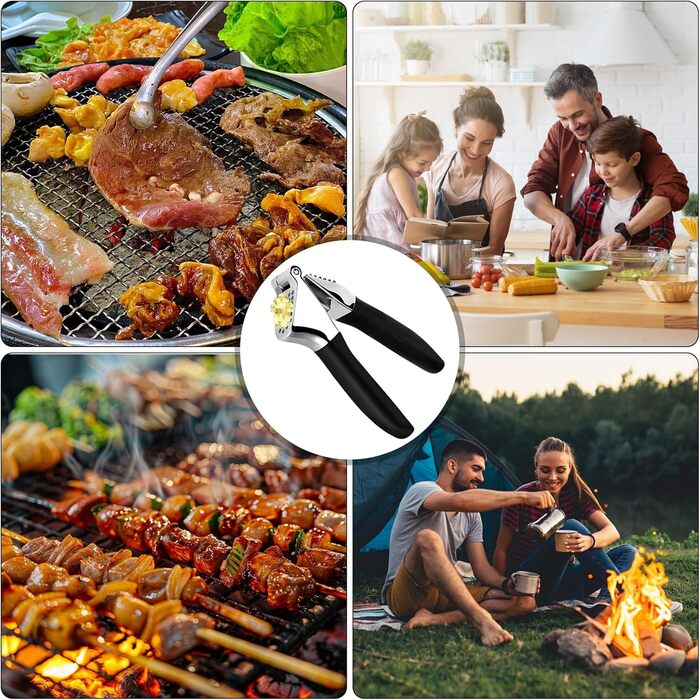 Прес для часнику з нержавіючої сталі з зручною ручкою, для подрібнення часнику та імбиру, безпечний для миття в посудомийній машині