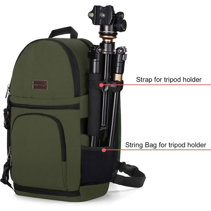 Сумка-рюкзак для камери MOSISO на груди, протиударна сумка для DSLR/SLR/бездзеркальних камер з кріпленням для штатива та модульними перегородками, армійський зелений
