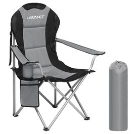 Складний кемпінговий стілець для пікніка, саду, балкону та пляжу EBK01LC02 (Сірий + Чорний)