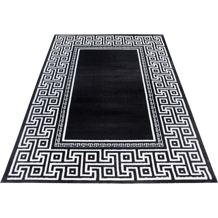Килим для вітальні HomebyHome 120x170 см прямокутний чорно-сірий з коротким ворсом, дизайн з дерева. Підходить для спальні, їдальні, кухні. М'який, пухнастий, легко миється.