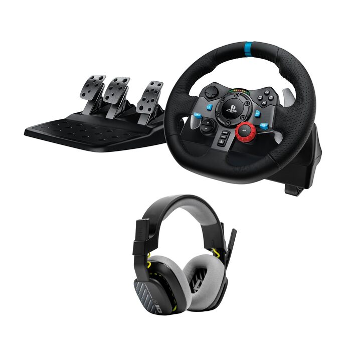Руль Logitech G29 Driving Force та педалі з Force Feedback + навушники Logitech ASTRO A10 Gen 2 – для PS5, PS4, PC, Mac – Чорний PlayStation | PC G29 | G920