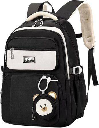 Шкільний рюкзак для підлітків (дівчаток та хлопців) - водонепроникний, великий, для школи та подорожей (чорний)