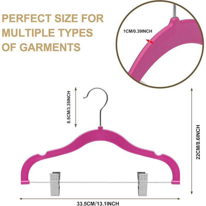 Набір вішалок для одягу Rose 10 (рожевий, 10 шт.) - спідниці, штани, блузи, сорочки, жакети