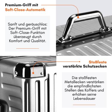 Алюмінієвий валіза It'Go M з жорсткою конструкцією, 4 колеса, ручна поклажа, срібний колір