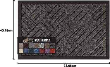 Килимок для підлоги GORILLA GRIP WeatherMax: 100% водонепроникний, для будь-якої погоди, з натурального каучуку, стійкий до плям та сонця, для дому та вулиці