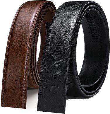 Чоловічий шкіряний ремінь Barry.Wang чорного кольору з 3 автоматичними пряжками, регульований бізнес-пояс (130 см), у подарунковій коробці