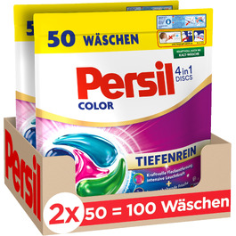 Капсули для прання кольорових речей Persil Discs 4in1 Color, 100 шт, для збереження кольору та чистоти