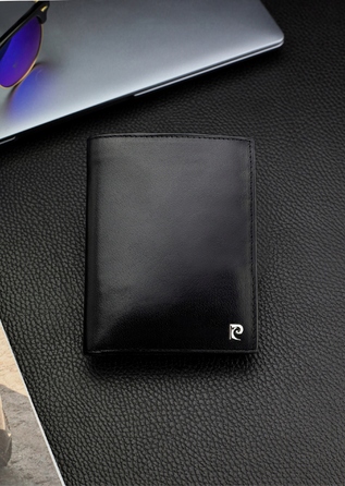 Чоловічий гаманець Pierre Cardin зі шкіри натуральної з RFID захистом, чорний, сертифікат Q1