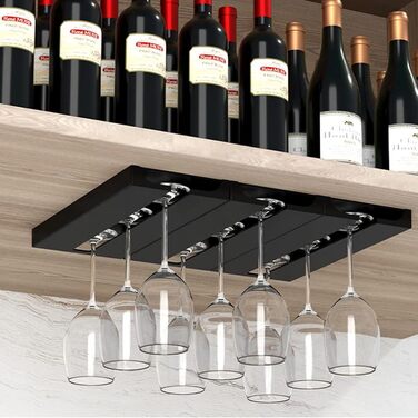 Тримачі для келихів вина SAMSYOKI (4 шт.) - самоклеючі, під шафу, для кухні, бару, ресторану