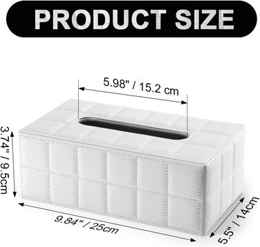 KINGFOM Коробка для серветок прямокутна для дому/офісу/автомобіля (Біла)