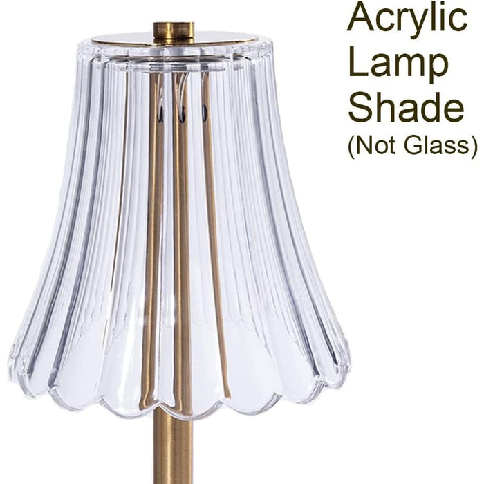 Бездротова LED-лампа настільна з акумулятором, диммер, нічна/настільна лампа для вітальні, спальні, 3 кольори, золота (квіти)