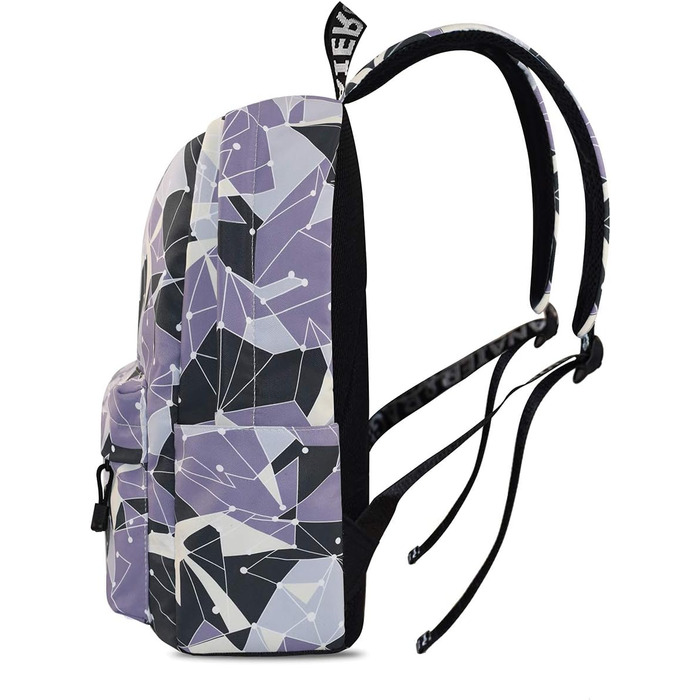 Шкільний рюкзак для дівчаток та хлопців: модний, водонепроникний, з відділенням для ноутбука (геометрія)