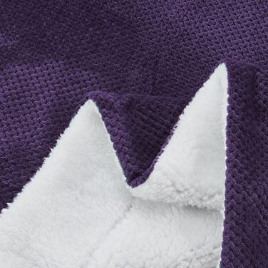 Плюшевий ковд Sochow Sherpa Fleece, 220x240 см, глибокий фіолетовий колір, для ліжка, дивана та крісла
