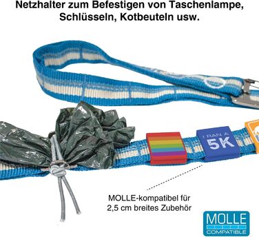 Поводок для собак Kurgo RSG з швидкою застібкою та світловідбиваючими смугами, зменшує тиск на шию, блакитний/сірий, універсальний розмір