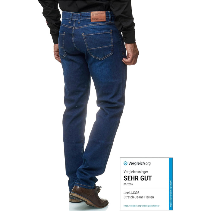 Чоловічі джинси JEEL Regular Fit Straight Cut - сині, еластичні, базовий варіант, 36W/32L