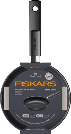 Сковорідки Fiskars Hard Face 24 і 28 см, антипригарне покриття, для всіх плит, алюміній/пластик, 2 шт, чорний