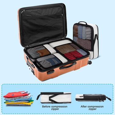 Набір кубиків для пакування багажу BAGLHER - органайзери для подорожей, водонепроникні, бежеві