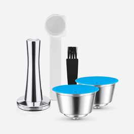Cafilas багаторазова кавова капсула для Dolce Gusto, нержавіюча сталь, з ложкою, щіточкою та темпером
