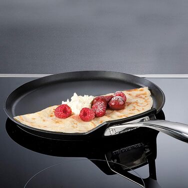 Млинцева пательня Le Creuset алюмінієва з антипригарним покриттям, 28 см, для всіх типів плит, включаючи індукцію, антрацит/срібло