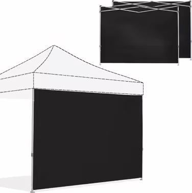 ABCCANOPY Instant Canopy SunWall 3 x 3 m, 3 pieces, side wall only, black