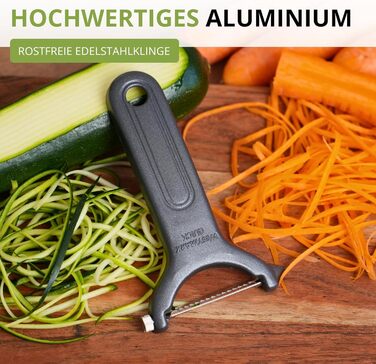 Westmark Sparschäler Julienne Black Edition: Овочечистка для тонкої соломки, нержавіюча сталь, для правшів та лівшів, антрацит