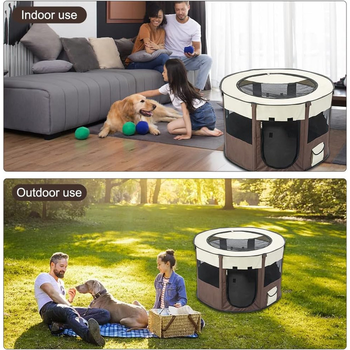 Складаний вольєр для цуценят, 70x70x40 см - вольєр для собак, для дому, водовідштовхуючий, Oxford