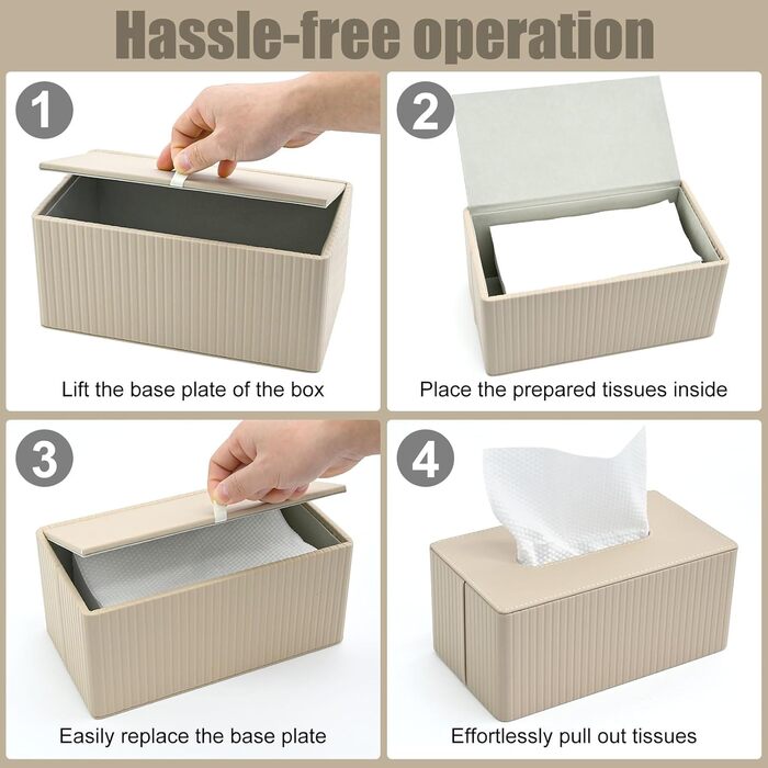 Скляниця для косметики з PU шкіри, 26x15x12 см, магнітна застібка, для ванної, кухні, авто, офісу - матова бежева