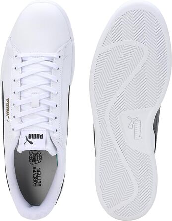 Кросівки Puma Smash 3.0 L для чоловіків, шкіряні, чорні (44.5 EU, White Black Gold)