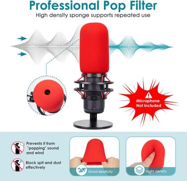 Кріплення для мікрофона YOUSHARES, сумісне з HyperX QuadCast, металева клямка, поп-фільтр, кріплення на стіну та стіл