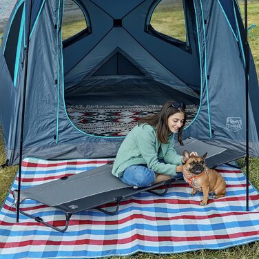 Розкладне кемпінгове ліжко Timber Ridge - легке, зручне, для відпочинку на природі (до 120 кг), сіре