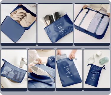 Органайзер для валізи OBSGUMU, набір 9 шт. - Packing Cubes для подорожей, косметичка, валізні органайзери (Marineblau)