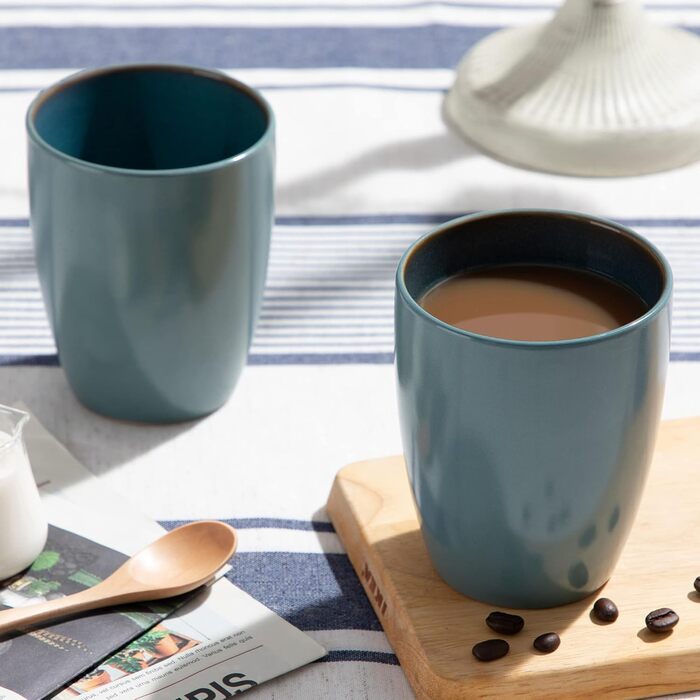 Handle-less cups, Vancasso BUBBLE 12-piece stoneware cup set, coffee cups 380ml
