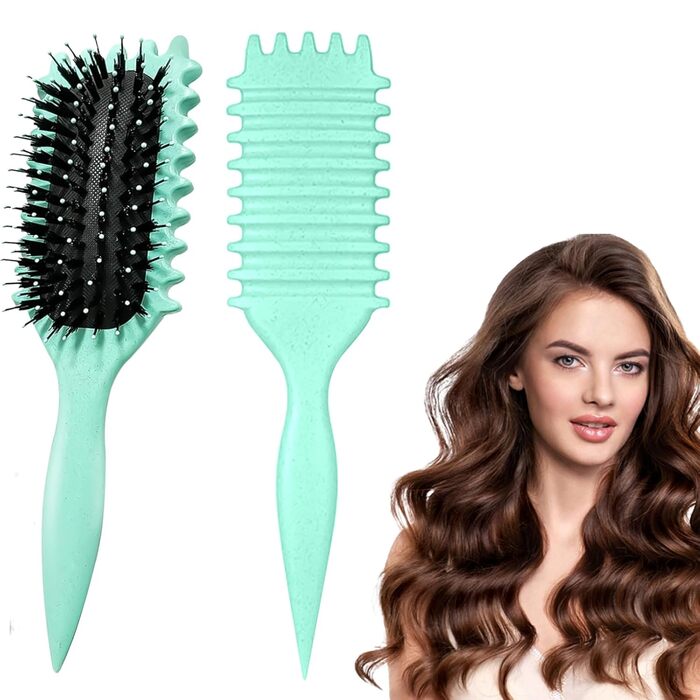 Щітка для кудрявого волосся Lockenbürste - для формування кудрів та об'єму (зелена)