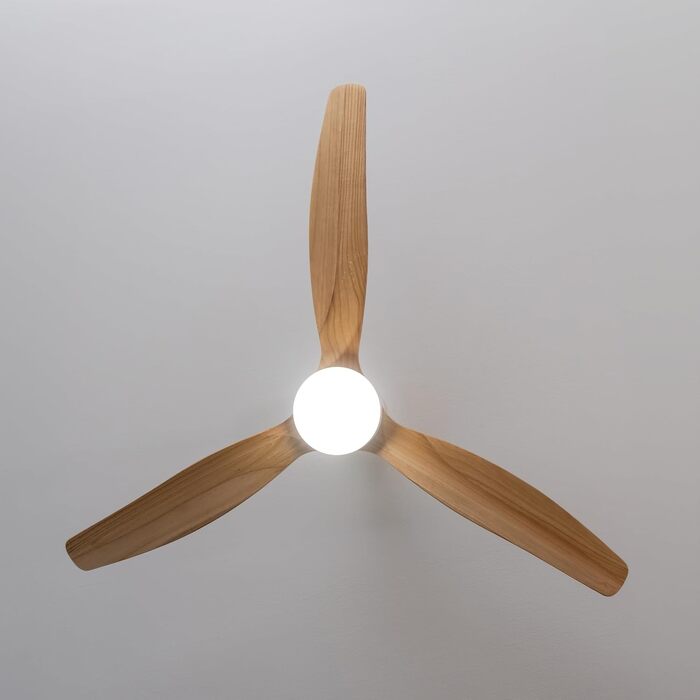 Стельовий вентилятор Cecotec EnergySilence Aero 5275 DarkWood з LED підсвіткою та пультом, 52 дюйми, DC мотор, режим зима/літо, регульована висота, 40W