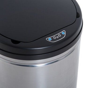 HOMCOM Automatic Sensor Trash Can - Waste Bin with IR Sensor, Round, 30L, Optional Inner Bucket, Stainless Steel | Aosom