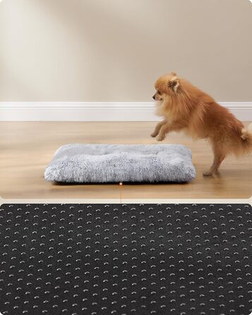 Крісло-лежанка для собак Feandrea, м'яке, 65 x 45 см, плюшеве, машинне прання, багатофункціональне, Ombré Grey