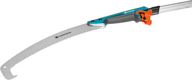 Садова пила Gardena combisystem 300 PP, вигнута, для обрізки гілок, довжина полотна 315 мм, з гачком для прибирання, хромована, протиковзний упор, двостороннє заточення