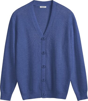 Чоловічий в'язаний кардиган COOFANDY з V-подібним вирізом, повсякденний, легкий, на ґудзиках, синій (M)